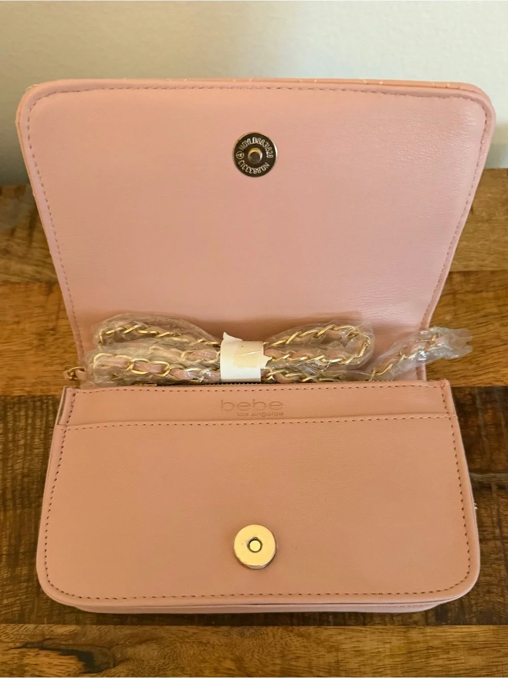 bebe Quilted Blush Pink Chain-Handle Shoulder Bag NWT